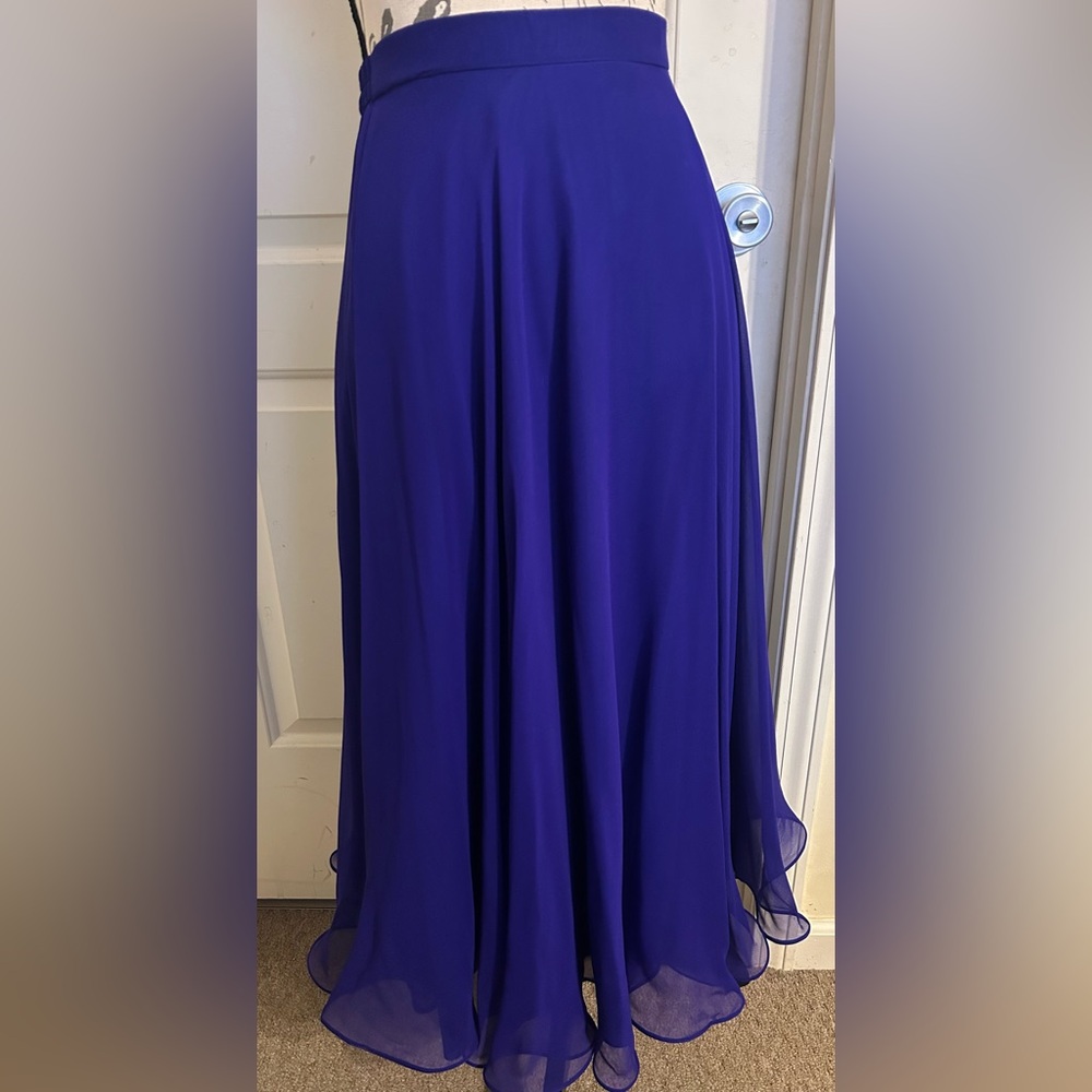 Elegant Purple Silk Maxi Skirt - Picture 1 of 3